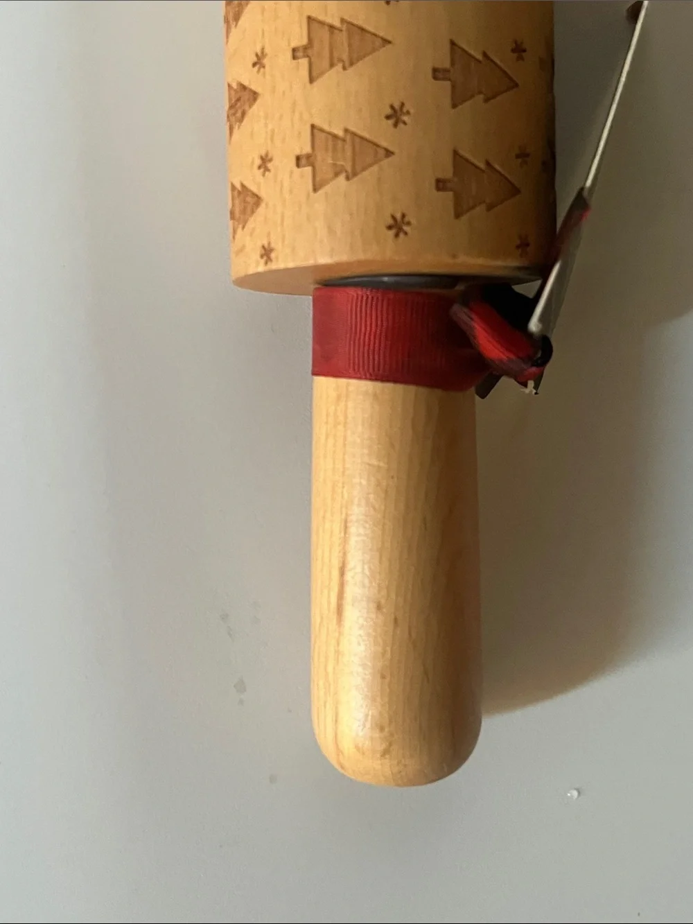 Circa Christmas Wooden Rolling Pin Pine Tree Pattern